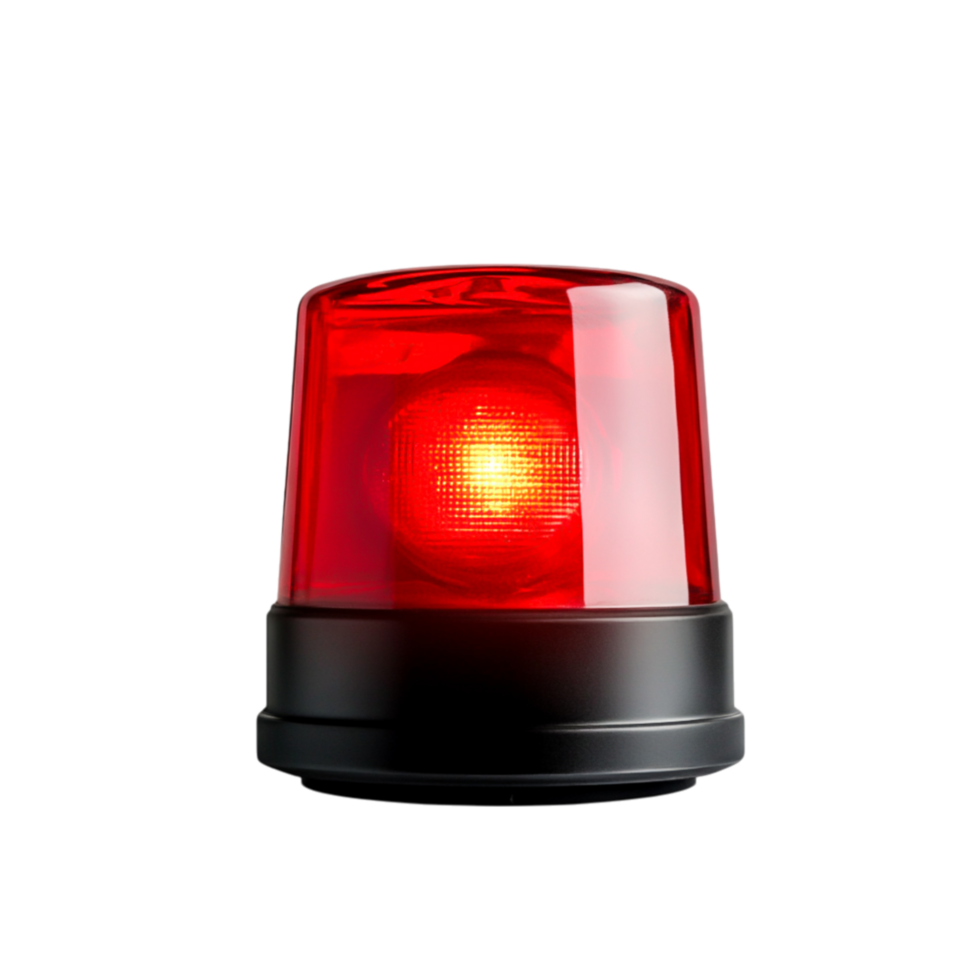 Bright Red Emergency Light on Black Base for Alert and Warning Situations png