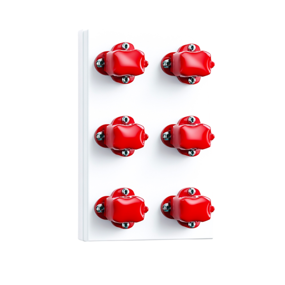 Bright Red Carnival Game Knobs on White Backdrop for Fun Fair Activities png