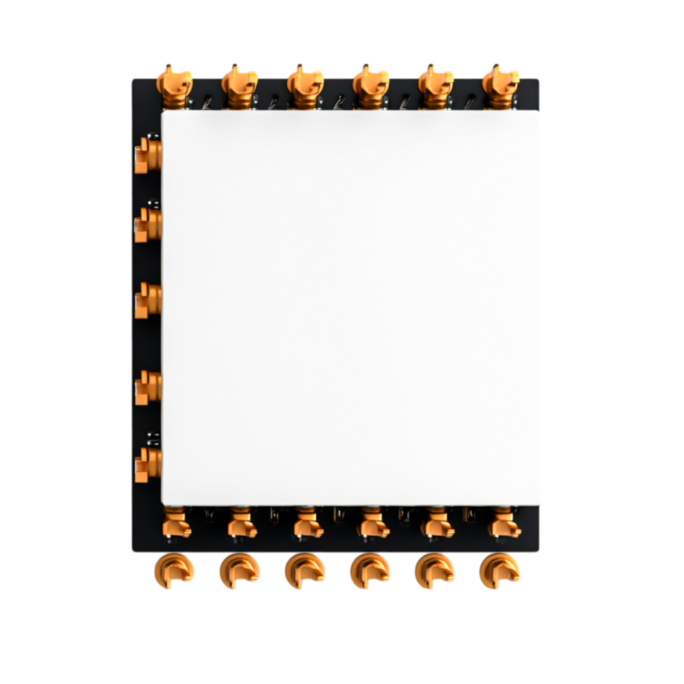 Electronic circuit board with blank space for component placement and connections png