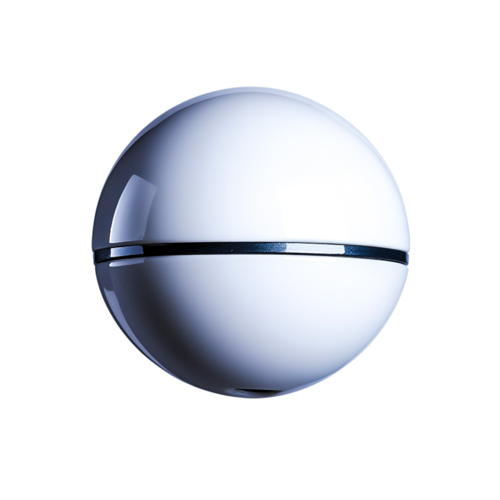 White Sphere with Glossy Surface and Subtle Shadow Transparent Background png