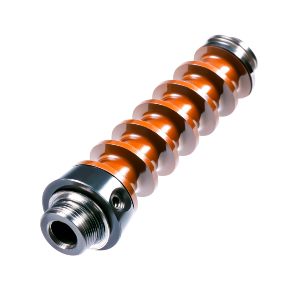Metal Camshaft with Orange Coating in Isolated Background for Automotive Design png