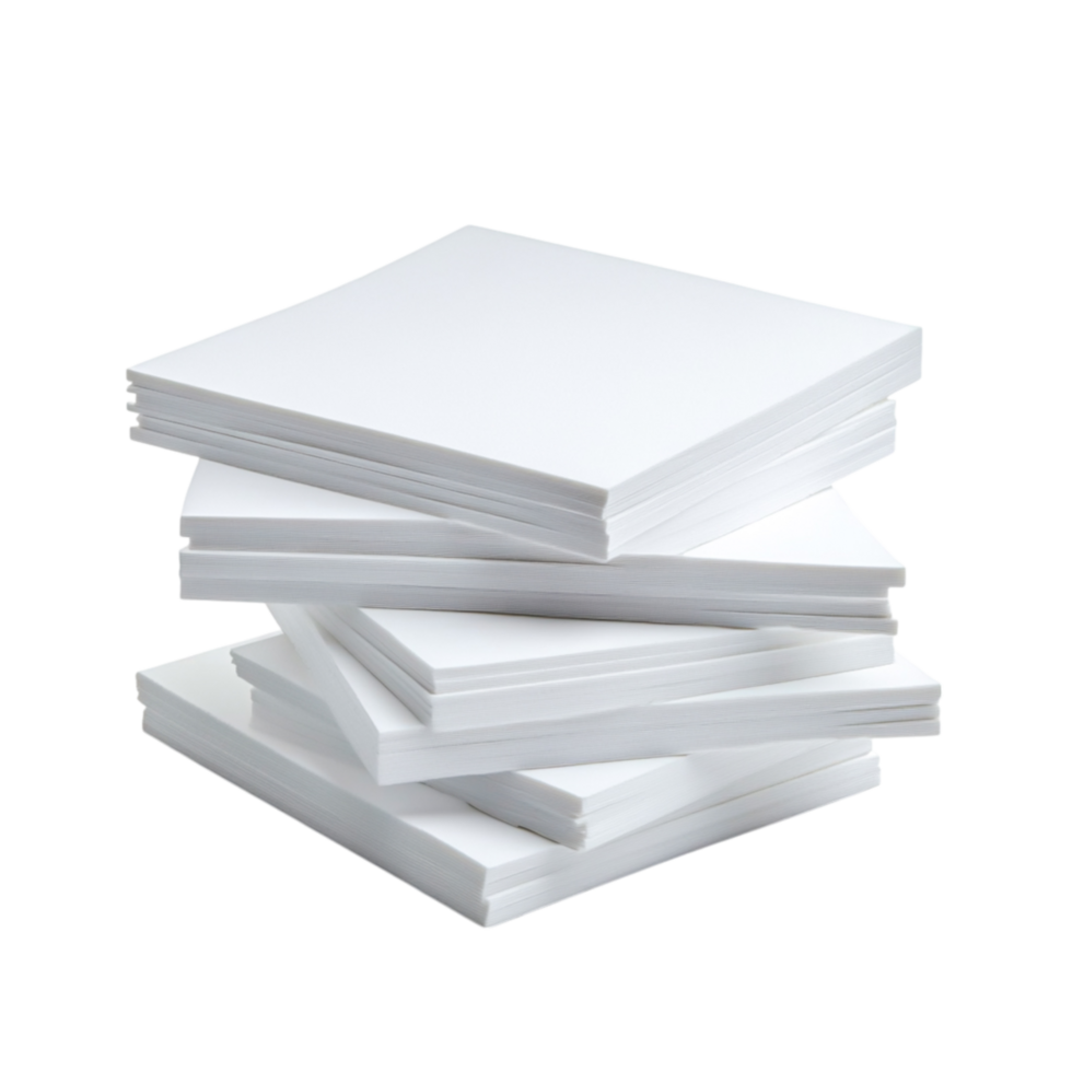 Stack of Blank White Paper Sheets for Office or School Use Clean Background png