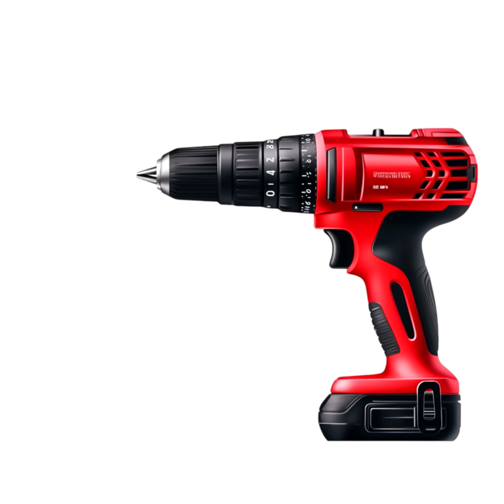 Bright Red Cordless Drill on for DIY and Home Improvement Projects png