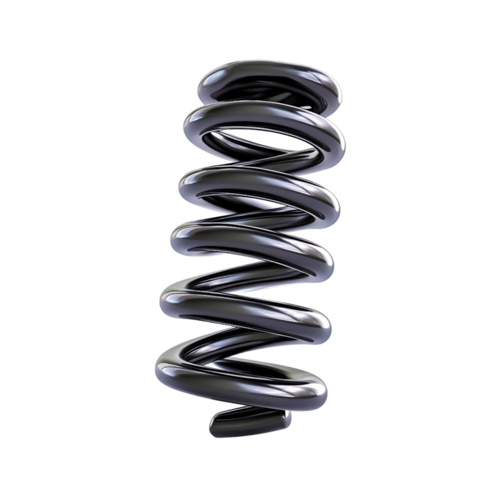 Metallic Spring with Smooth Curves and Elegant Design in Isolated Background png