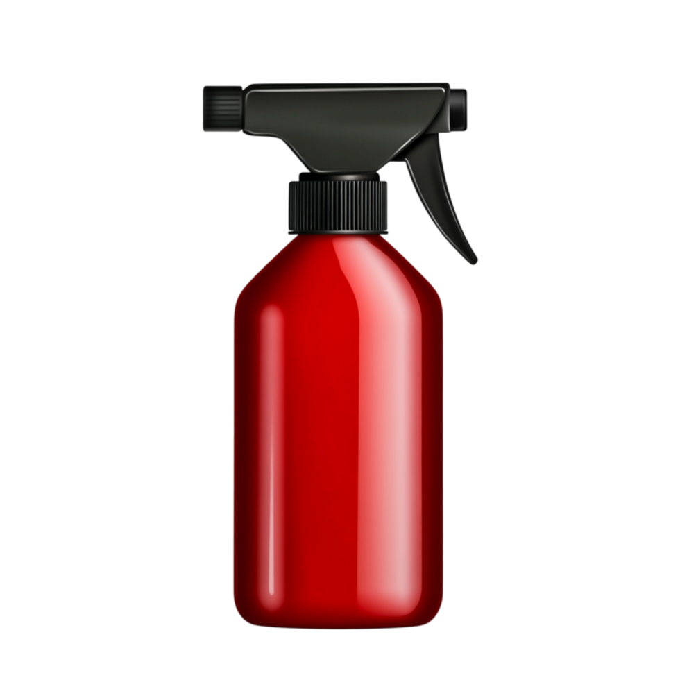 Red Spray Bottle Designed for Cleaning Solutions and Household Use png