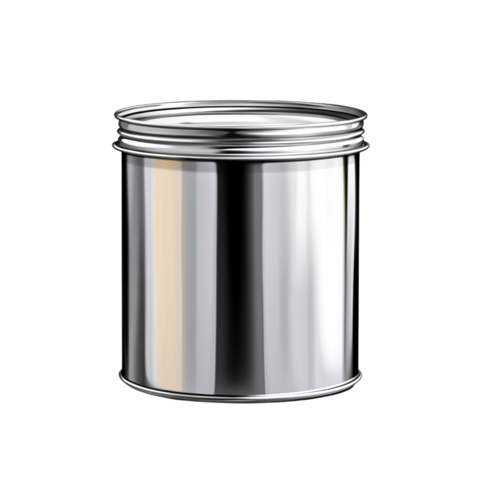 Shiny Metal Container with Lid for Storage or Packaging Purposes png