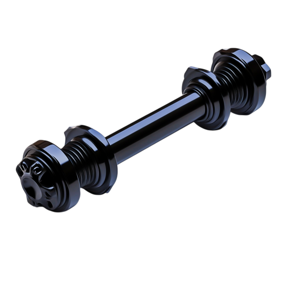 Glossy Black Dumbbell for Fitness and Gym Use png