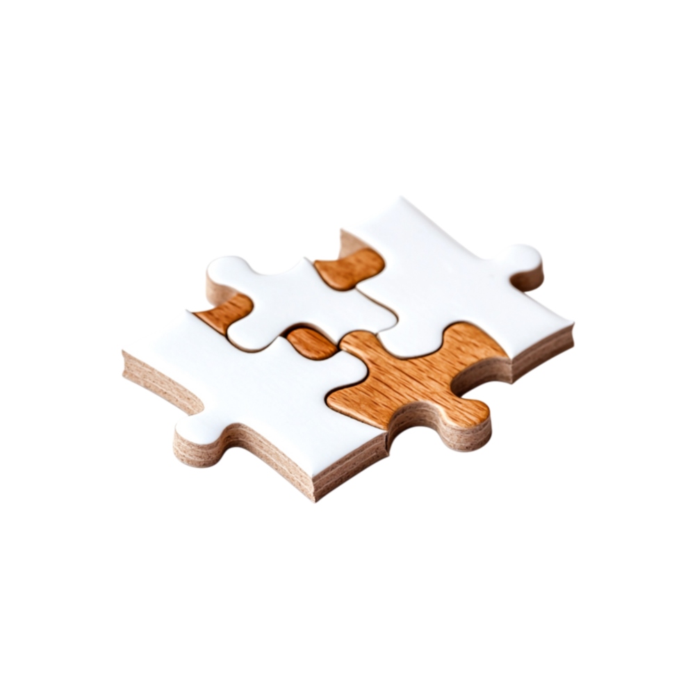 Two Interlocking Puzzle Pieces Symbolizing Unity and Completion png