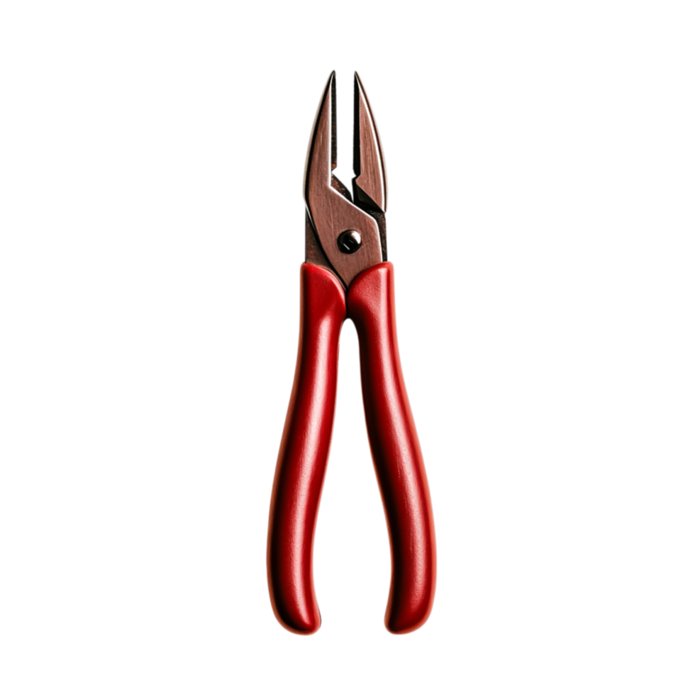 Red Handled Pliers with Metal Tips for Precision Work and Crafting Tasks png