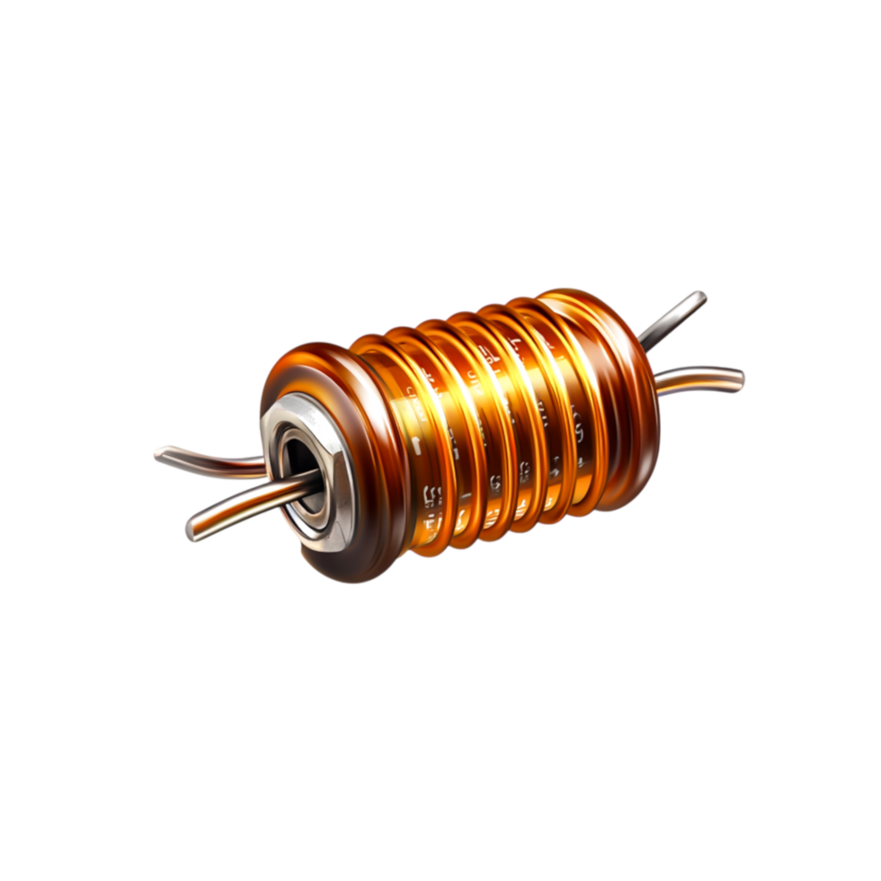 Realistic depiction of an orange coil in a detailed and engaging style png