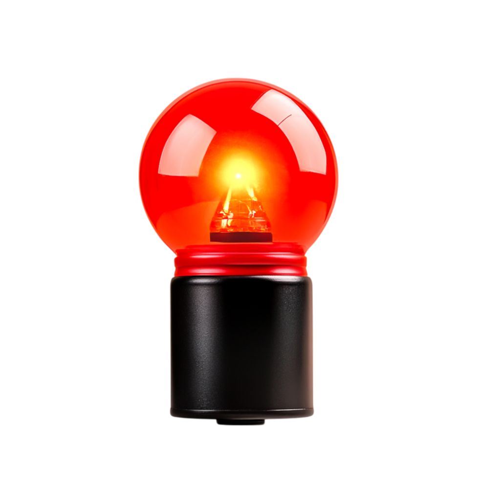 Bright Red Warning Light for Emergency Vehicles in Isolated png