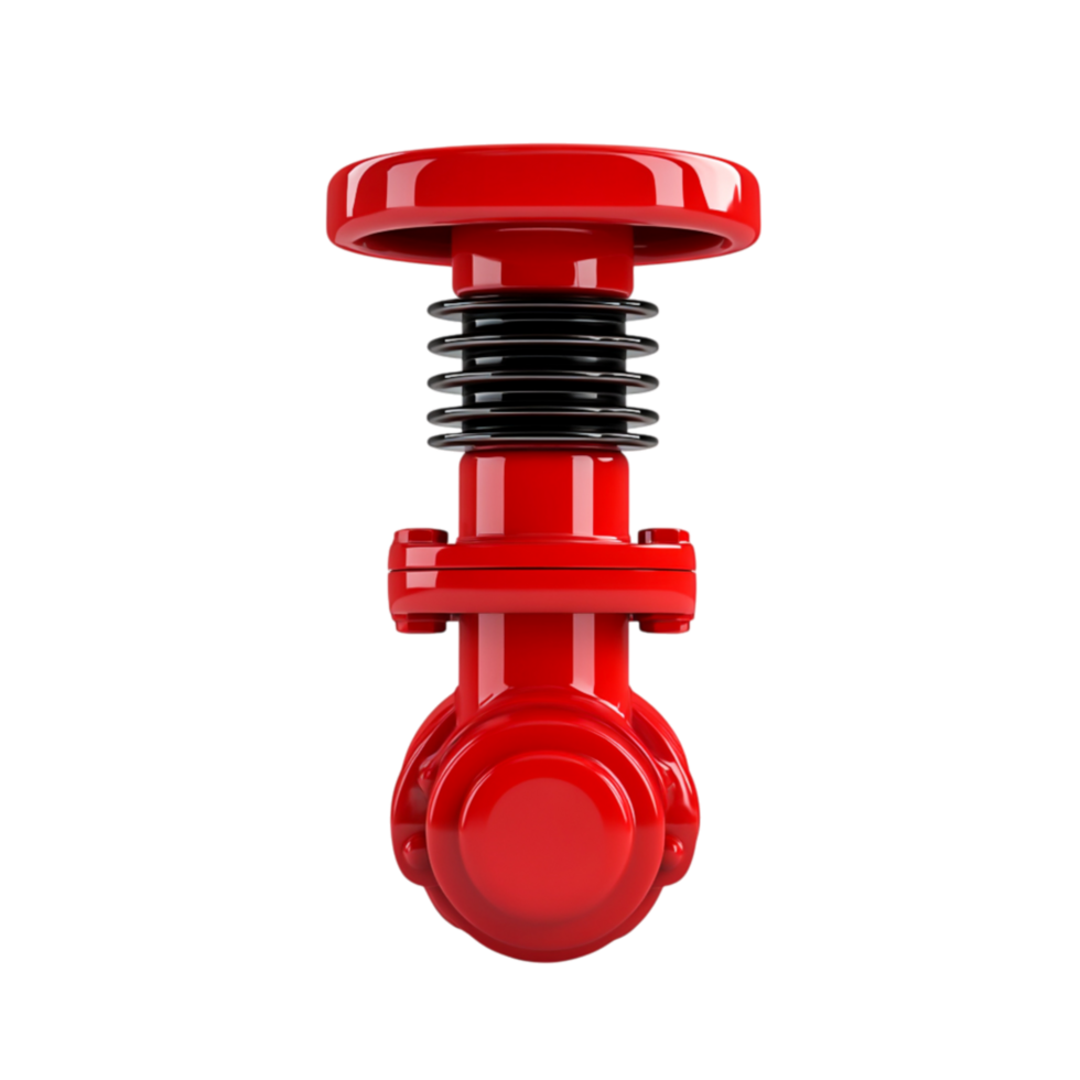 Bright Red Mechanical Part with Spring Design on png