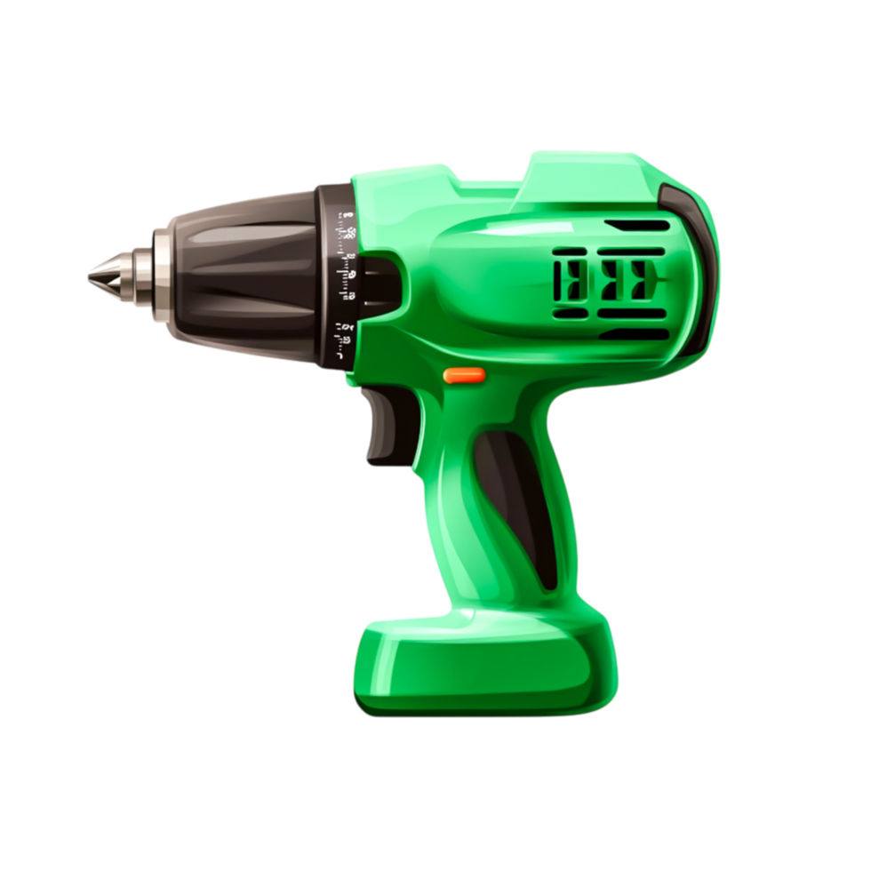 Green Electric Drill Tool for Constructind Home Improvement Projects png