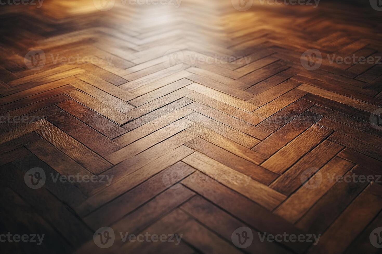 Classic wooden herringbone parquet texture background featuring natural wood grain and warm brown tones. Ideal for use in interior design presentations, architectural mockups and digital backgrounds photo