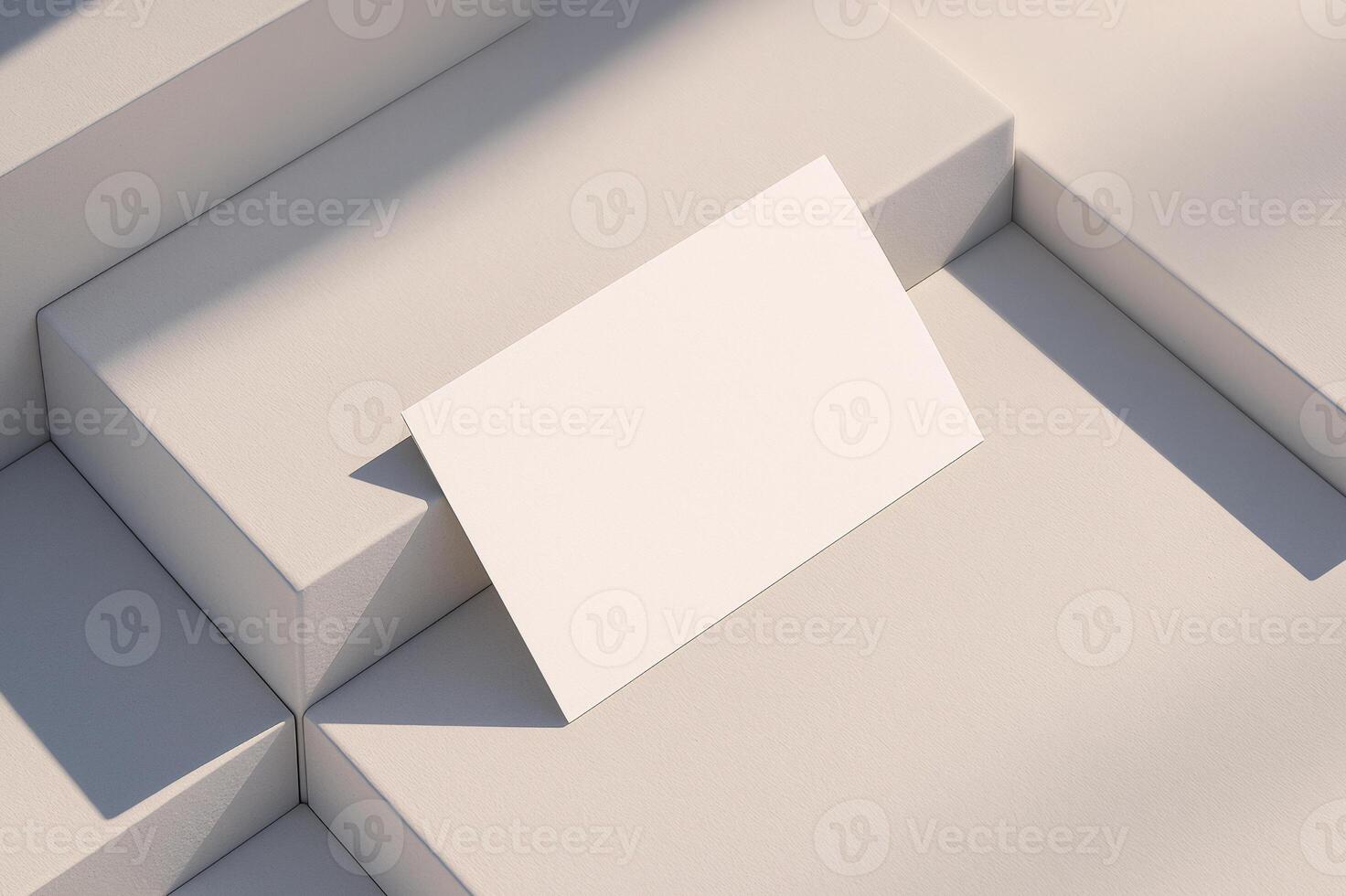 white business card in a white minimalist setting photo