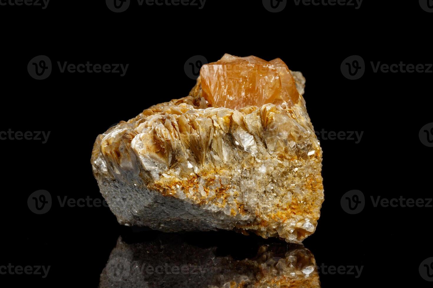 Macro Mineral, Stone Sheelit on a black background photo
