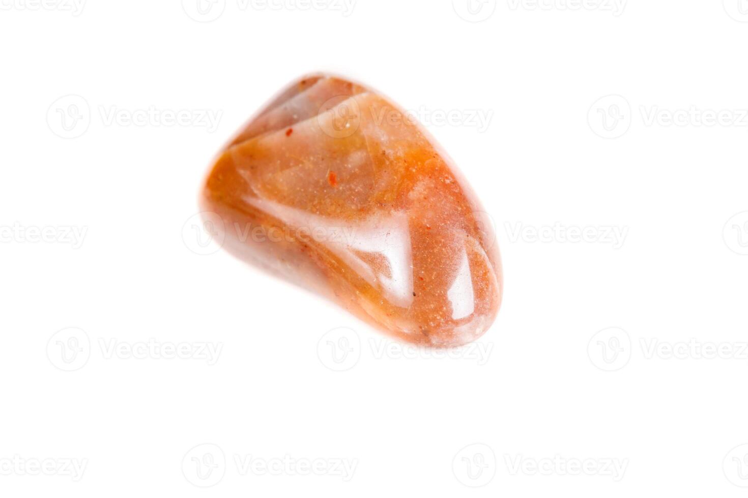 Macro mineral, stone Carnelian on white background photo
