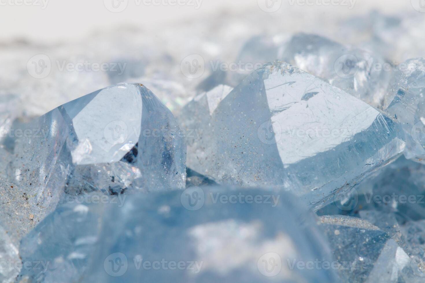 Macro mineral, stone Celestine in the breed a white background photo