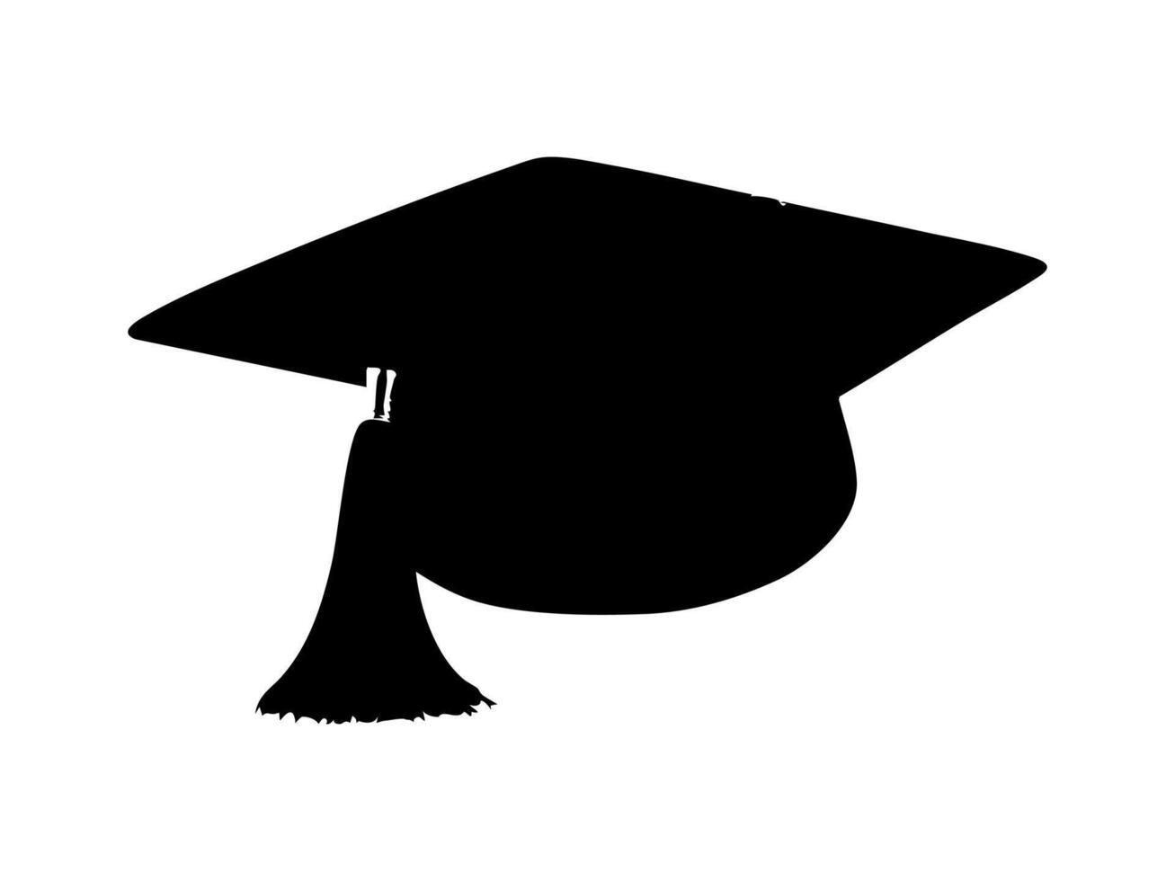 Silhouette of a graduation cap on white isolated illustrating education achievement celebration vector
