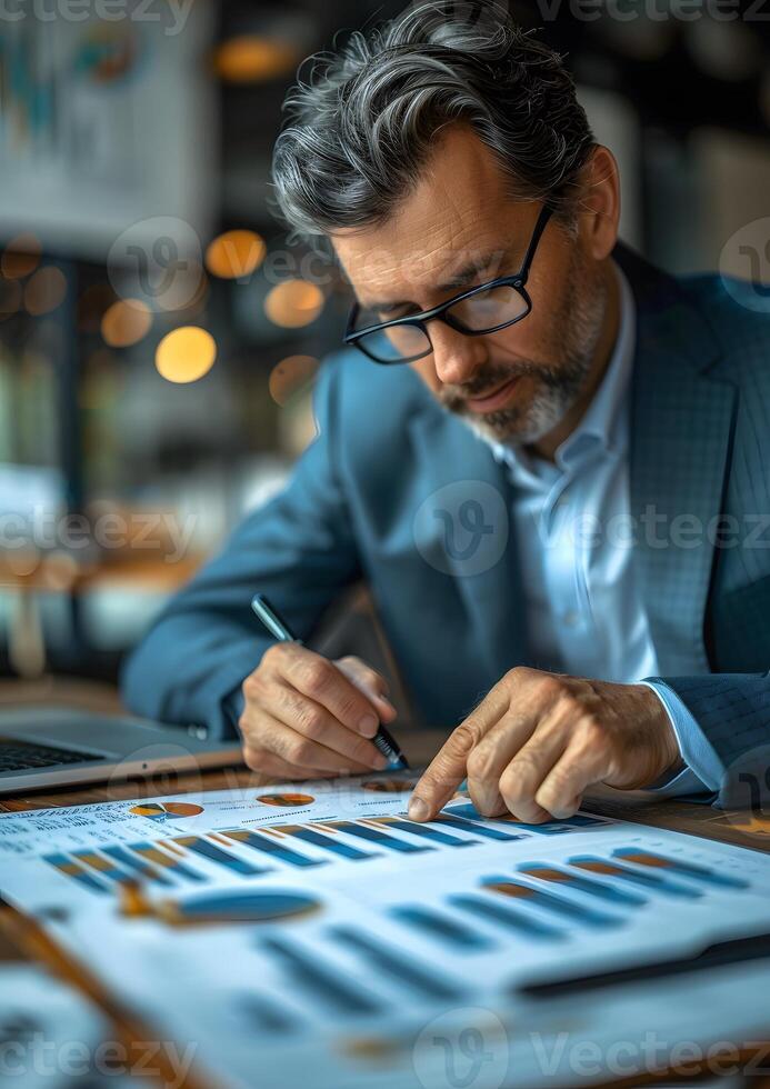 asset manager creating asset allocation for high-net-worth client portfolio photo