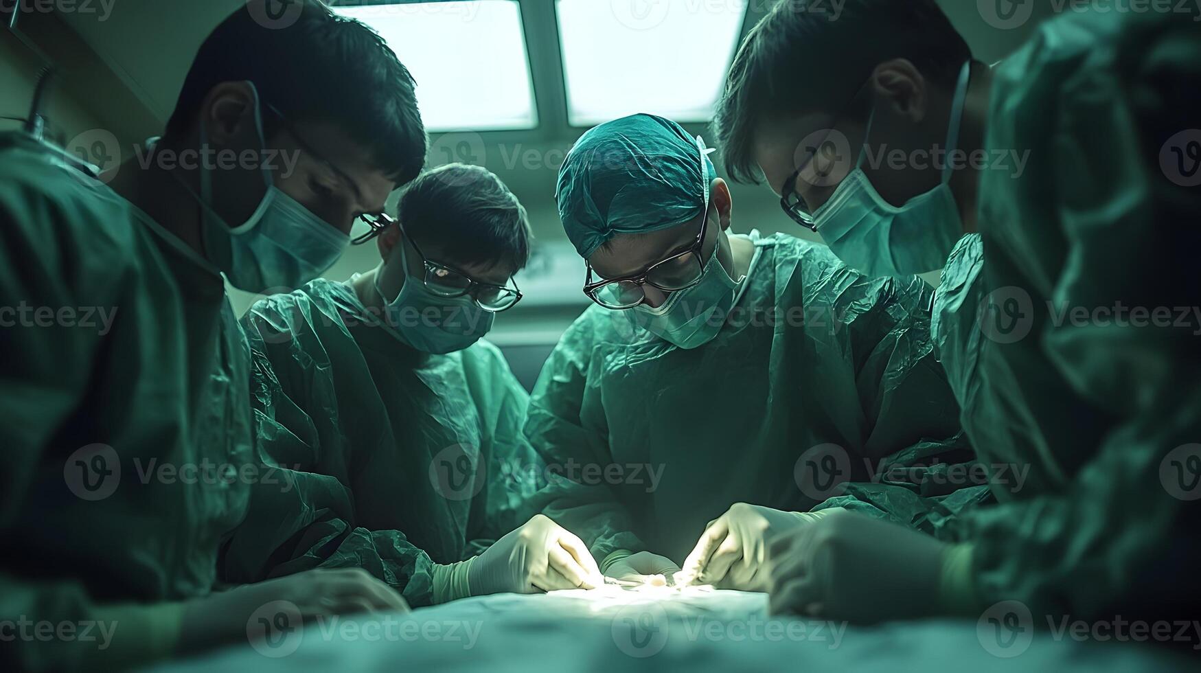 team of surgeons preparing for operation photo