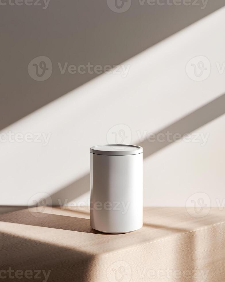 product mockup on clean surface with shadow and light, photo