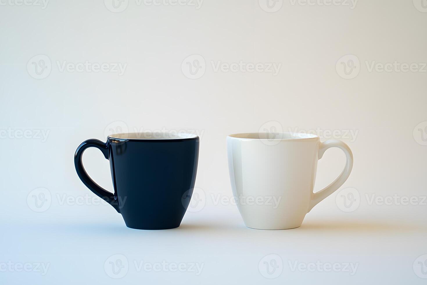 Minimalist depiction of two coffee cups side by side, symbolizing friendship photo