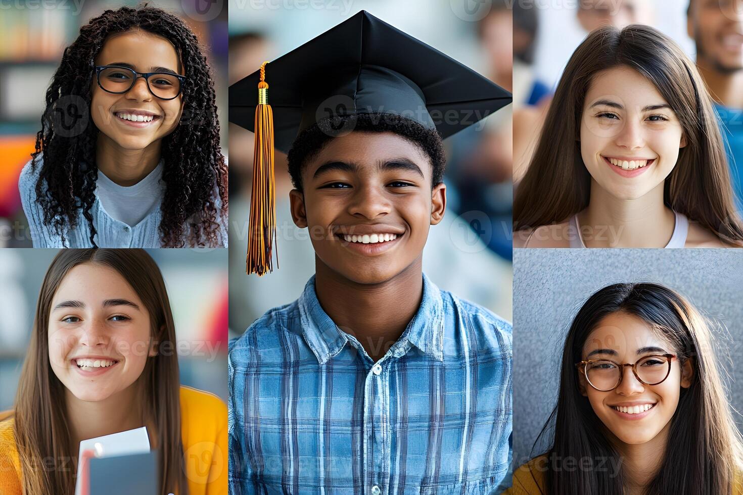 Collage of youth achievements in various fields photo