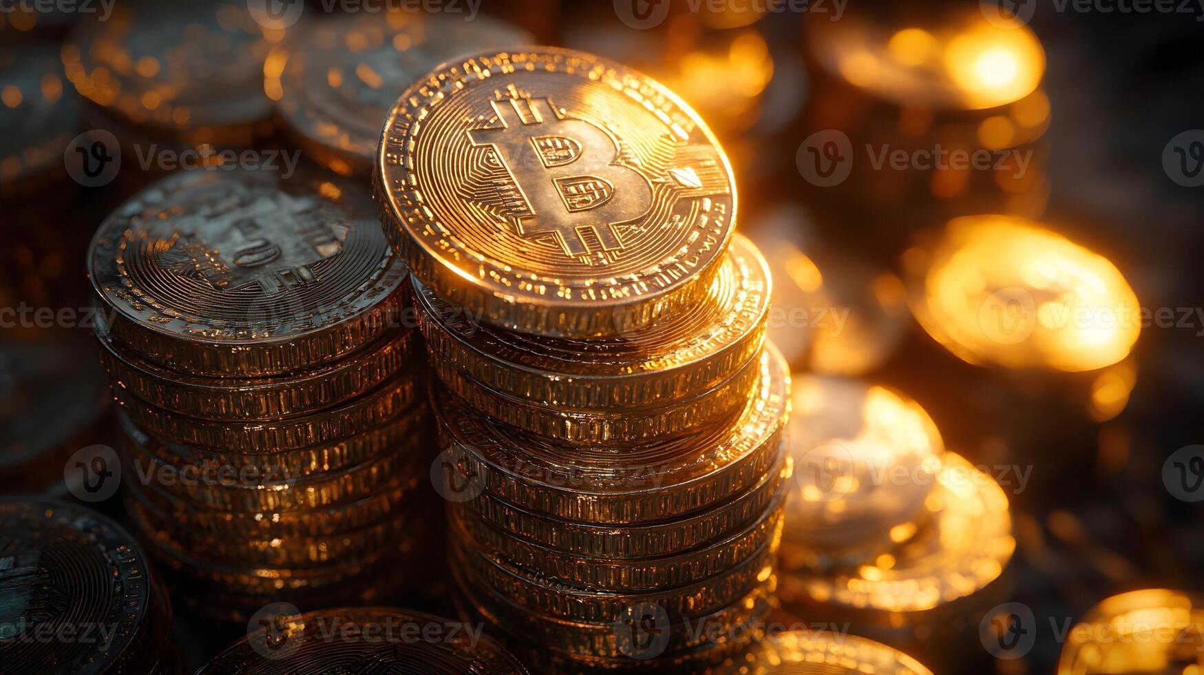 concept of increasing value, rising profits, 3D coins and symbols, photo