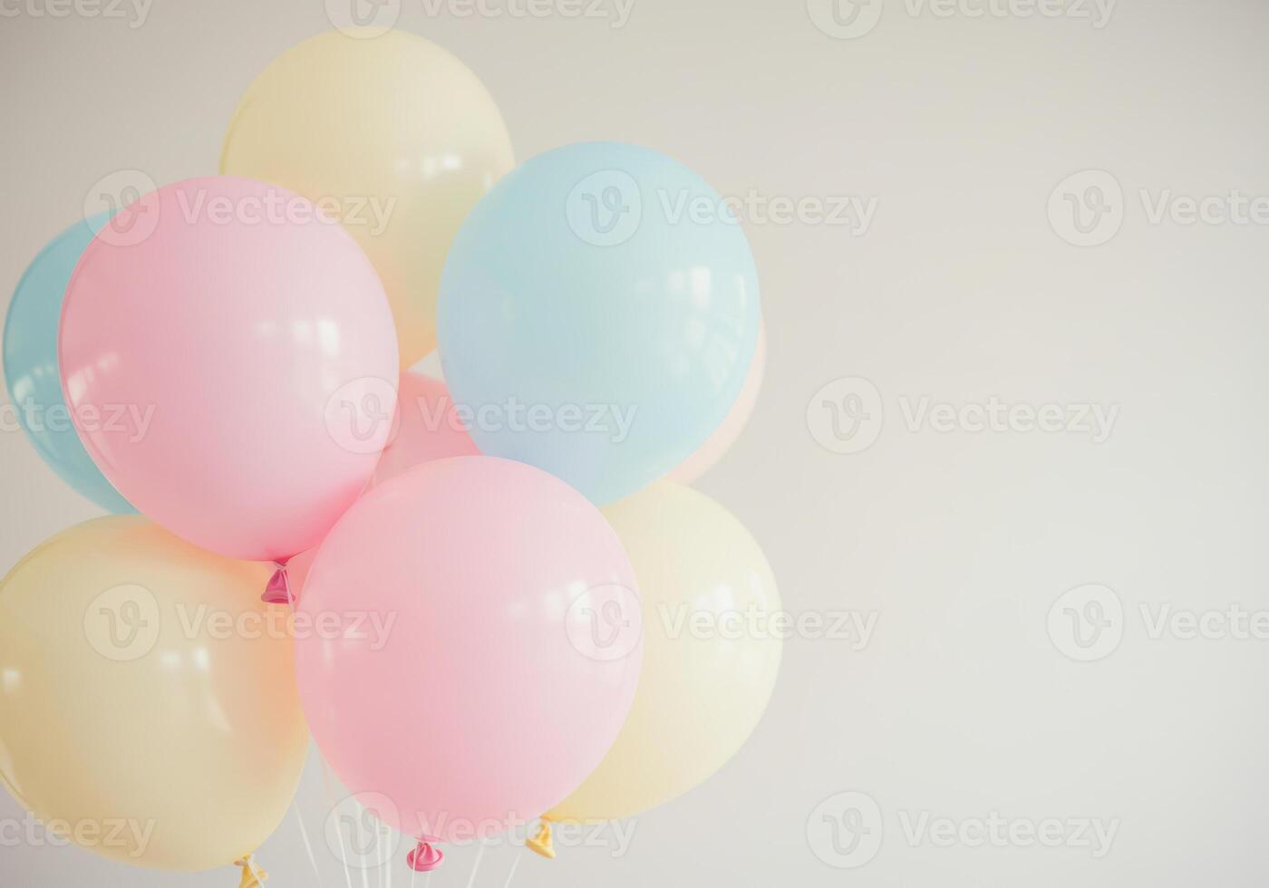 A delightful display of pastel-colored balloons, creating a cheerful and festive atmosphere. photo