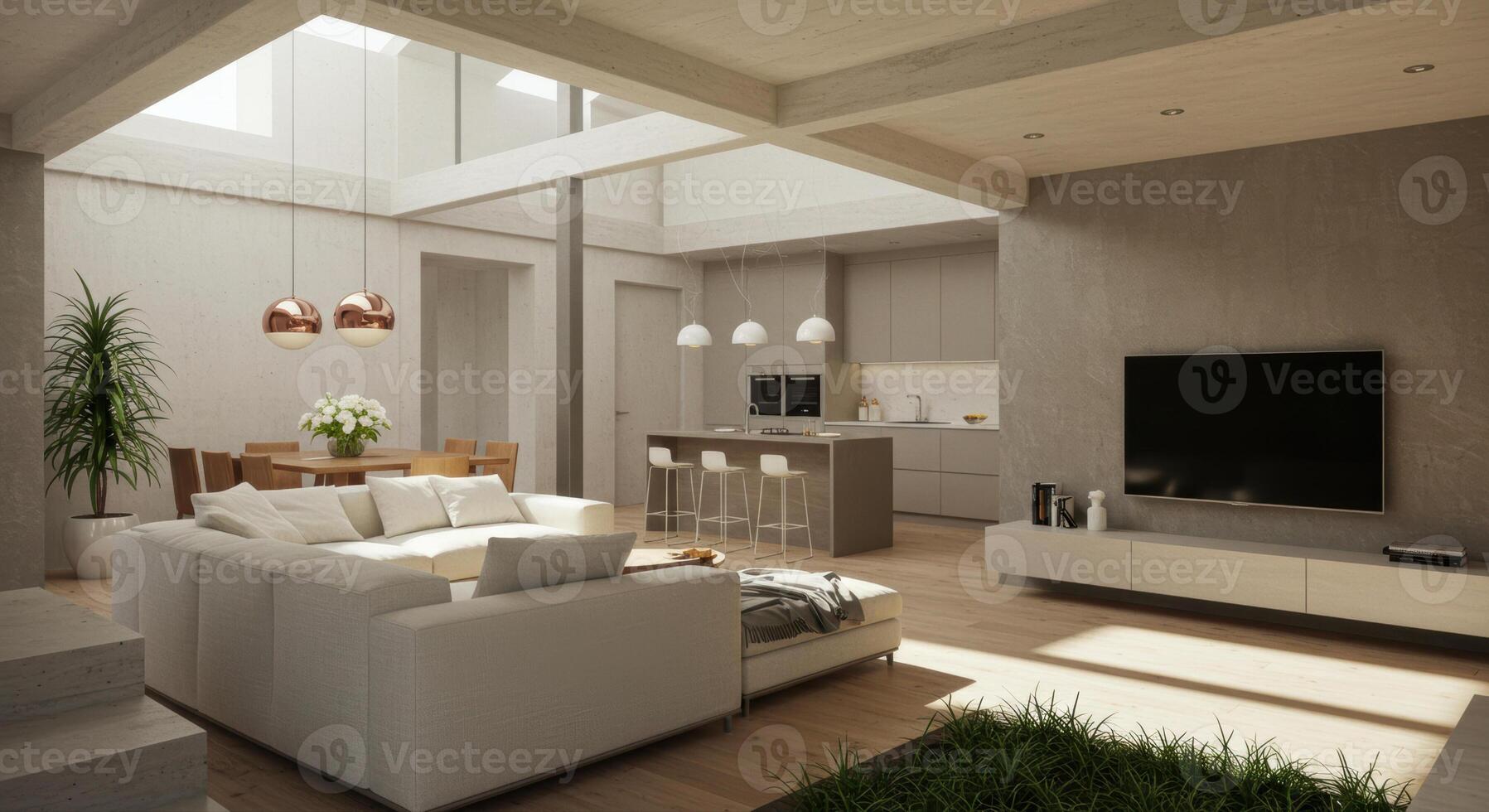 A beautifully designed modern living space, showcasing luxury and elegance in a home setting. photo
