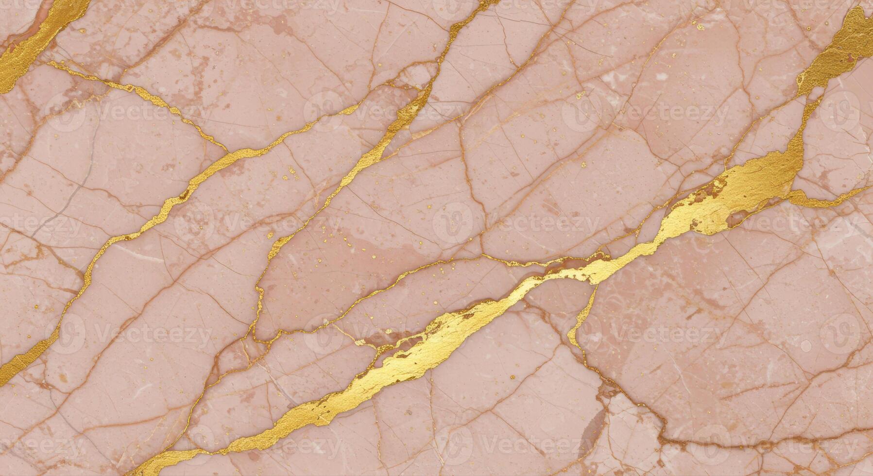 A captivating close up of a beautiful pink marble surface with gold veins running throughout photo
