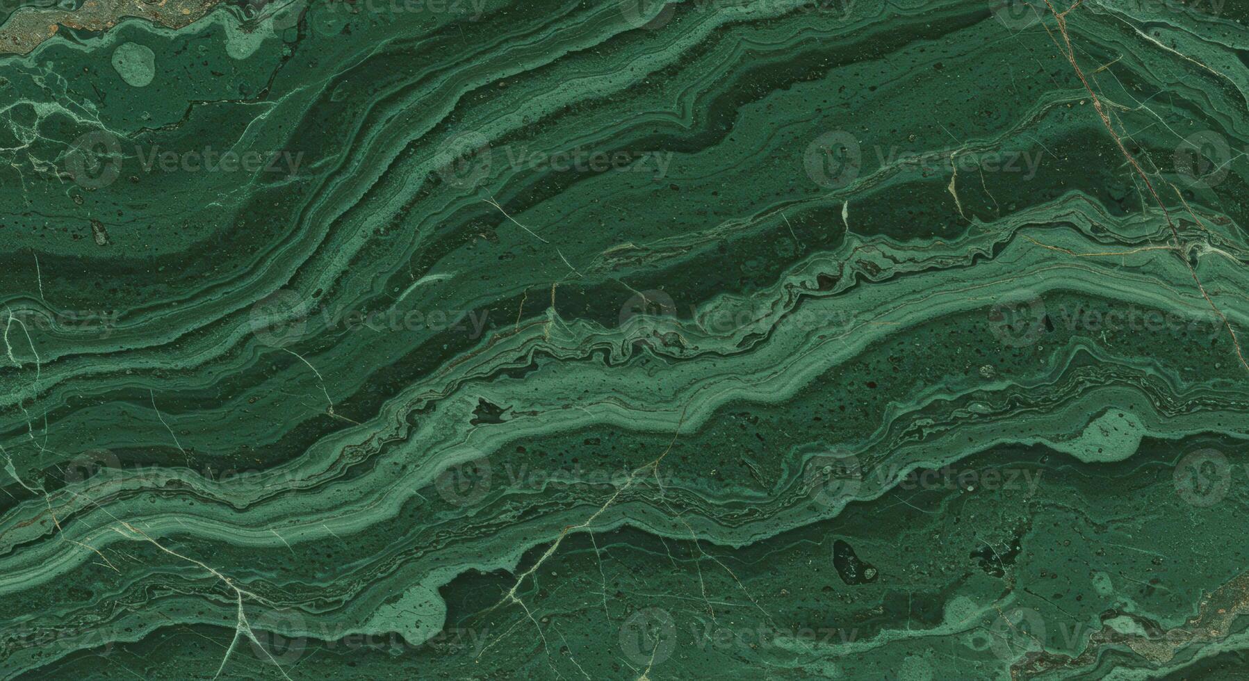Close up of malachite stone showing intricate patterns and detailed texture. photo