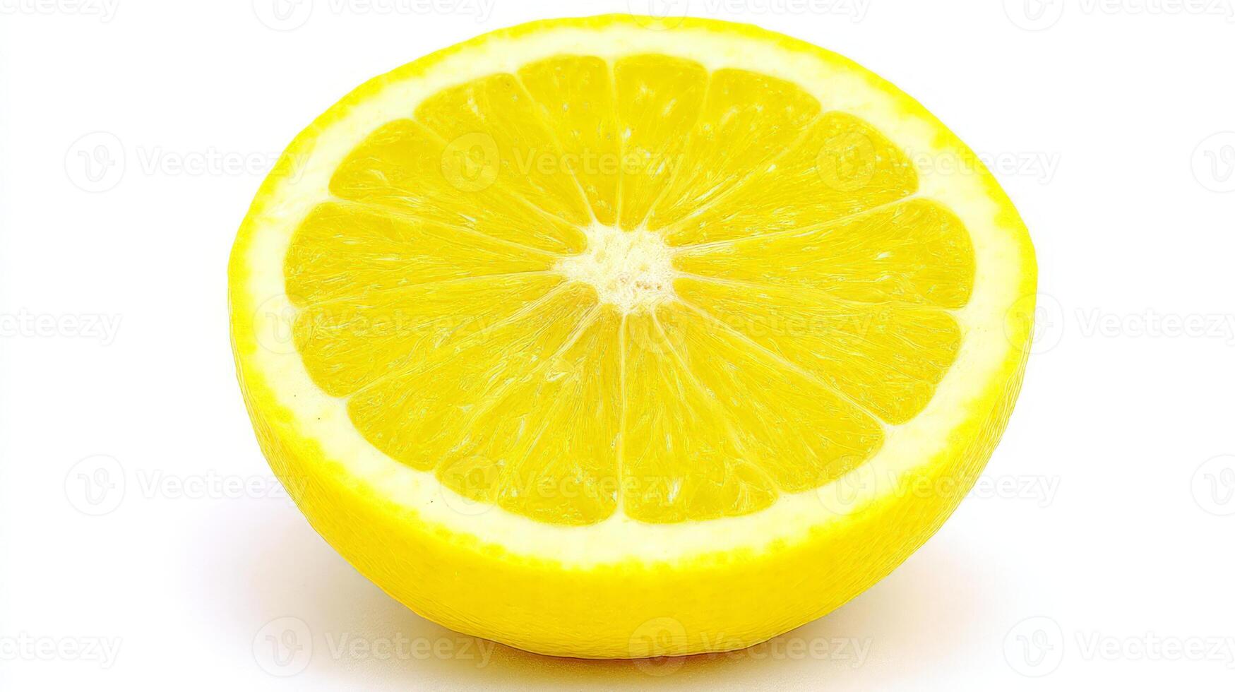 Close Up of a Juicy Yellow Grapefruit Half on White Background photo