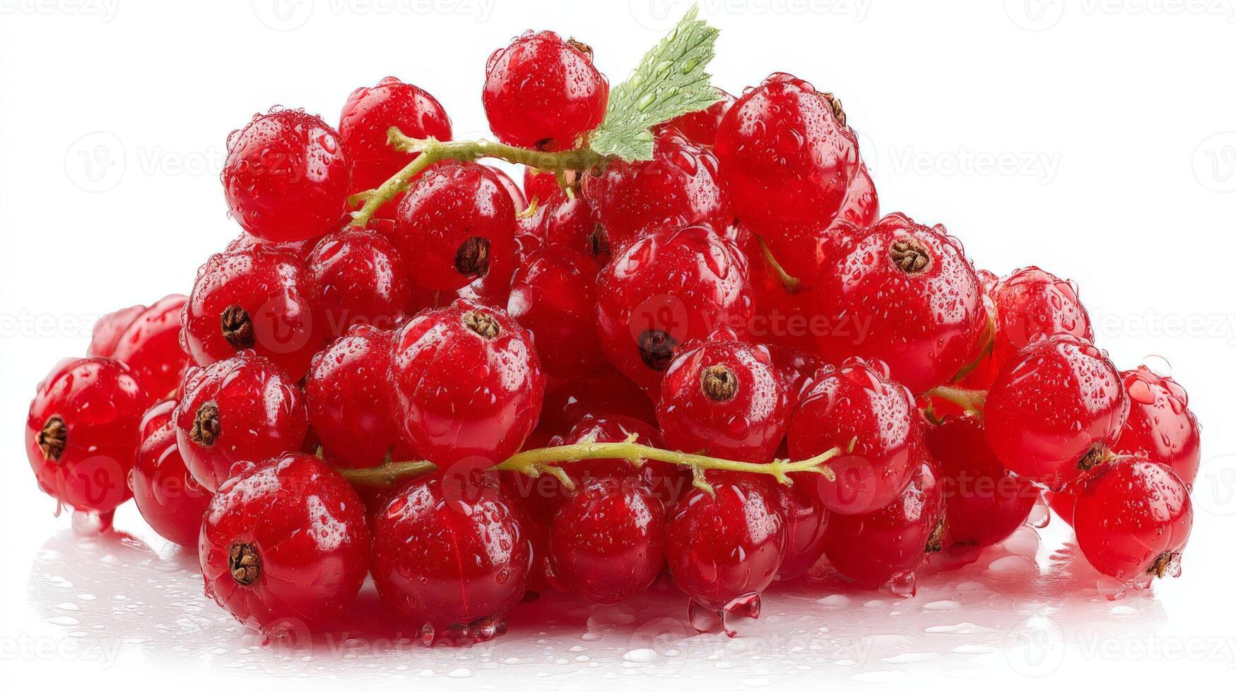 a Single Fresh Red Currants Isolated on White Background photo