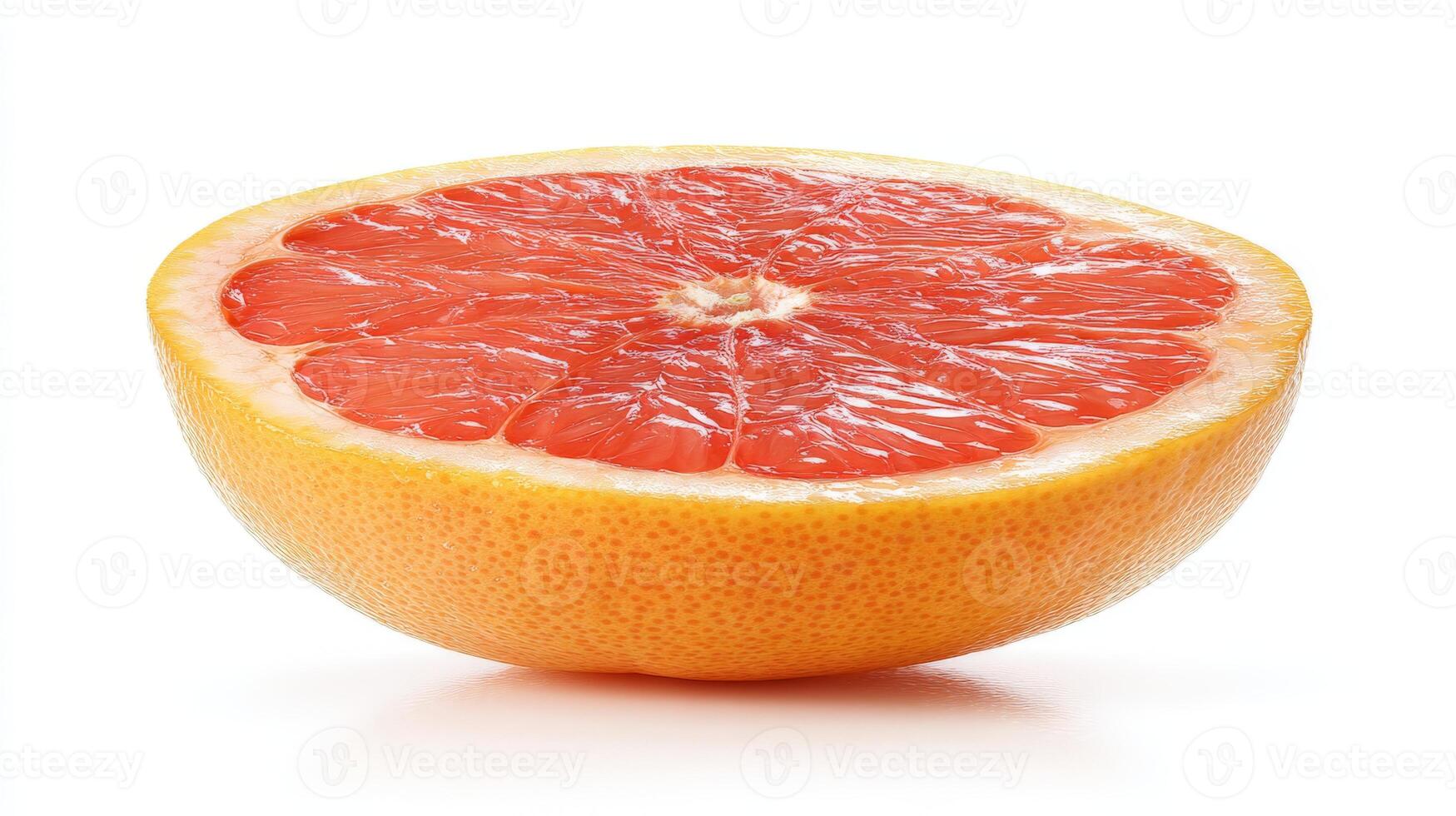 A Juicy Pink Grapefruit Half Isolated on White Background photo