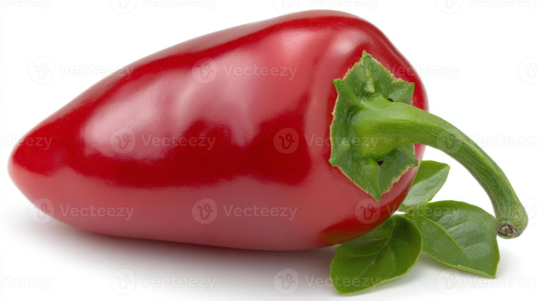 Close up of Red Jalapeno Pepper Isolated on White Background photo