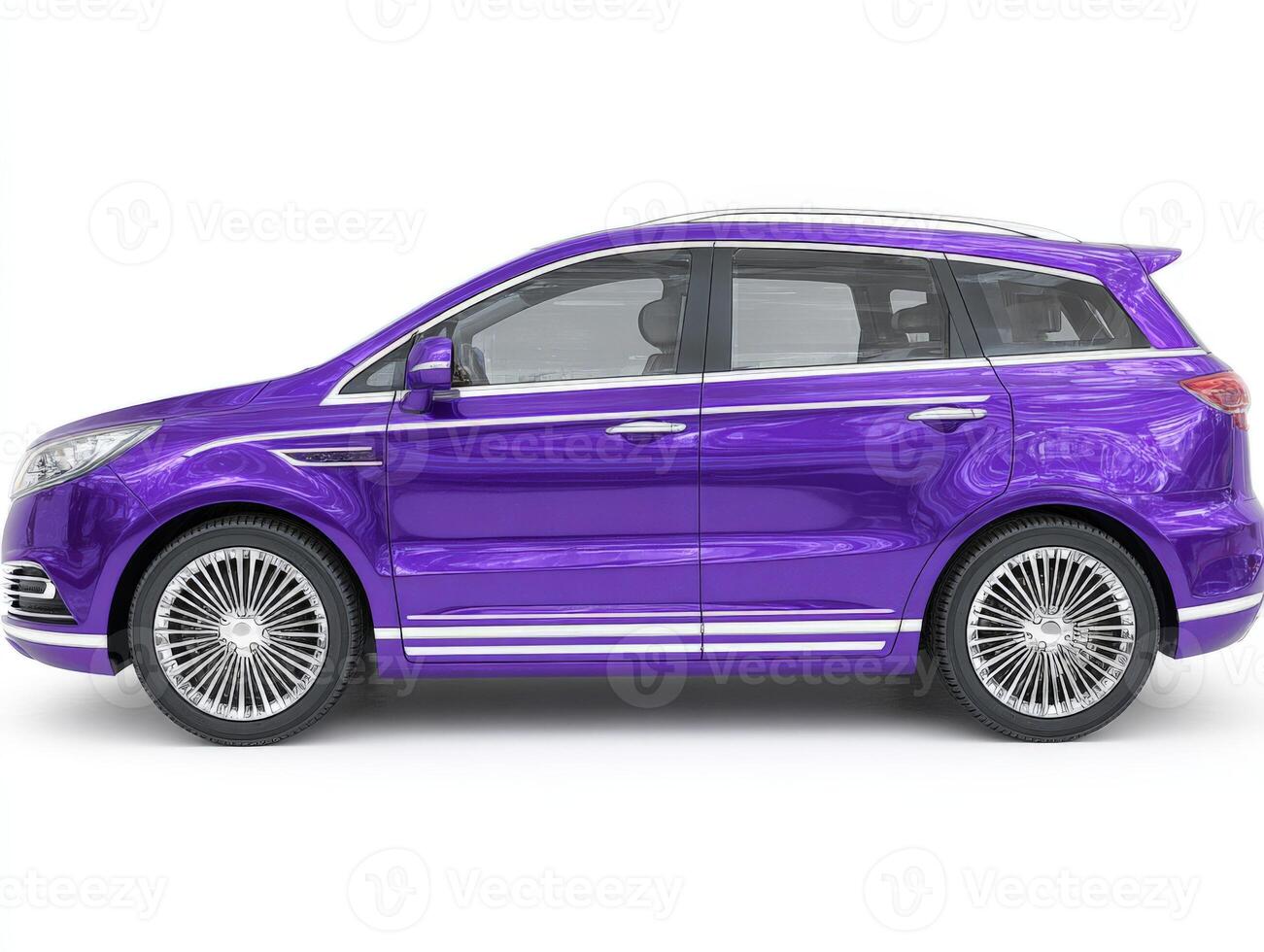 Violet Minivan Side Profile Sleek Design with Sliding Doors photo