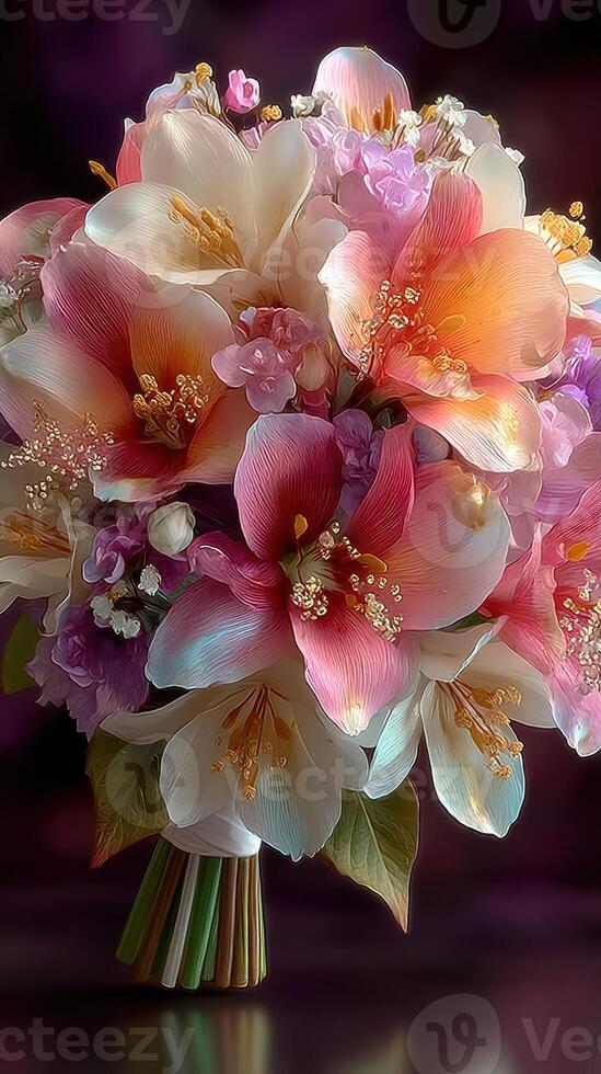 Colorful floral arrangement featuring various blossoms in a stunning display for decoration or gifting photo