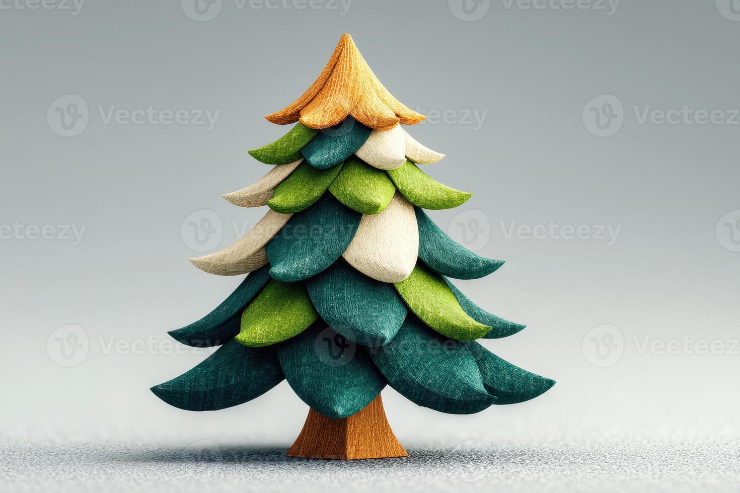 Decorative wooden tree crafted from multi-colored leaves, showcasing a minimalistic design for seasonal decor in a modern setting photo