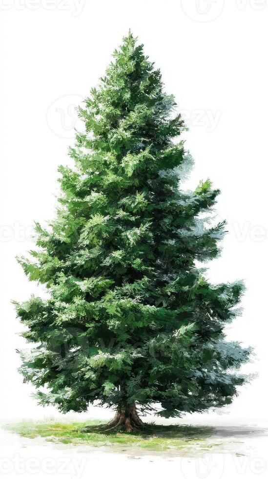 Majestic evergreen tree standing tall in a serene outdoor setting during daylight photo