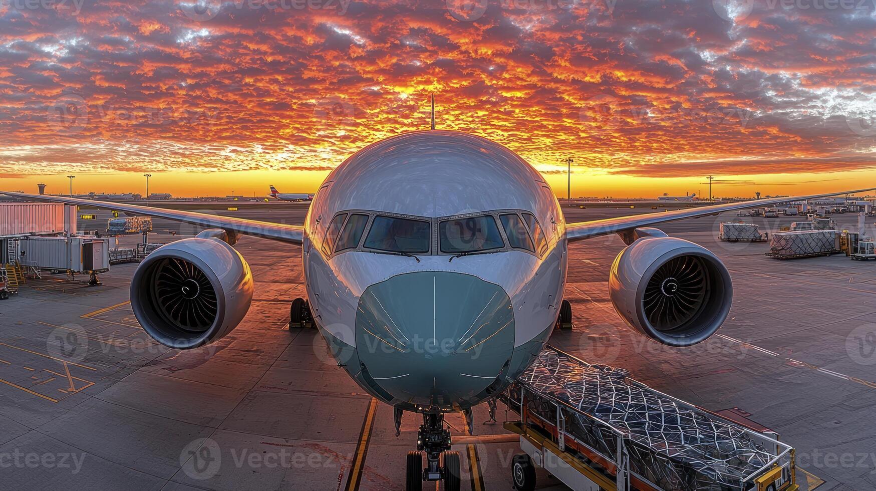 A large airplane on the ground photo