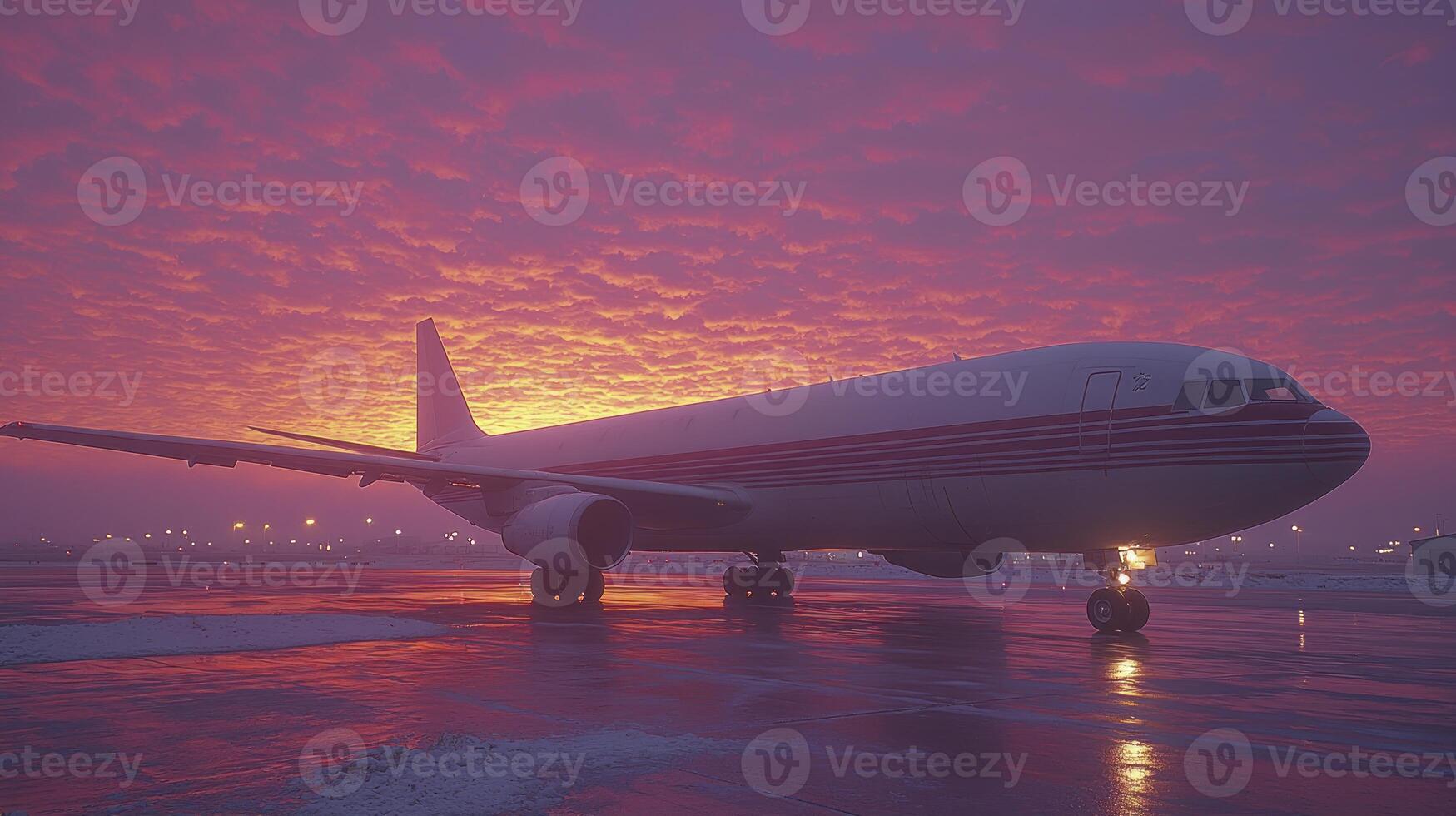 A plane on the runway photo