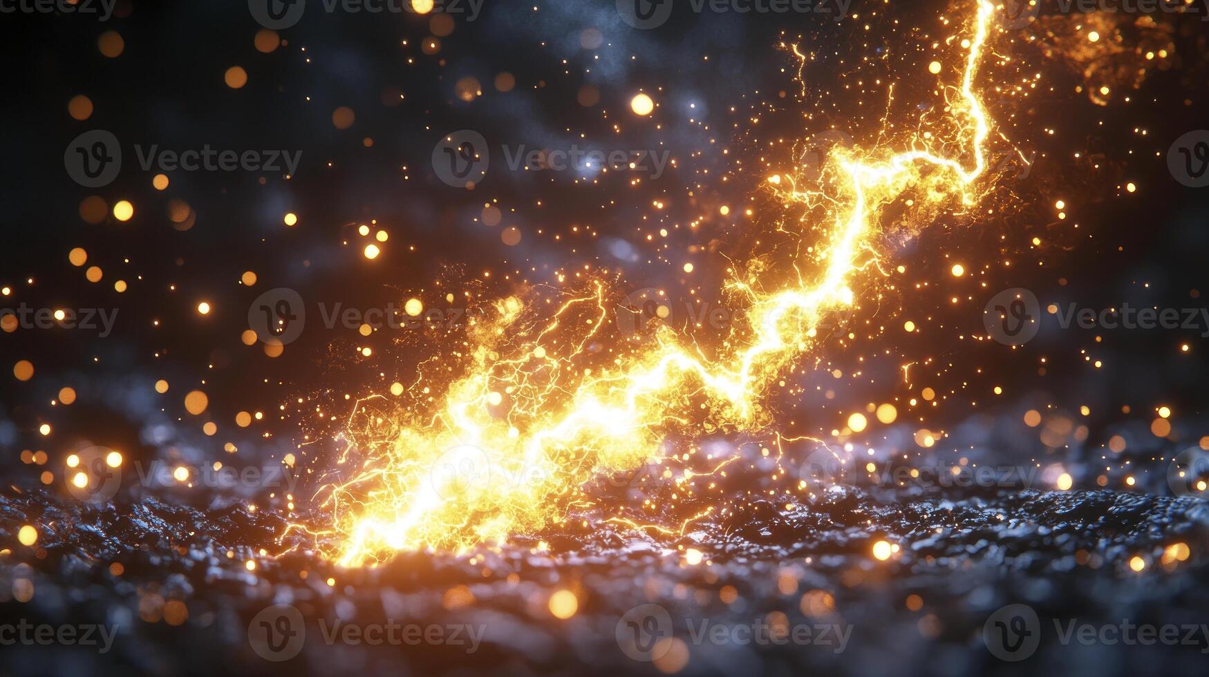 A close up of a sparkly fire with sparks flying photo