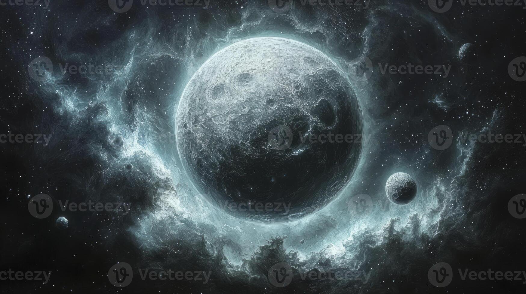 An image of a moon in space photo