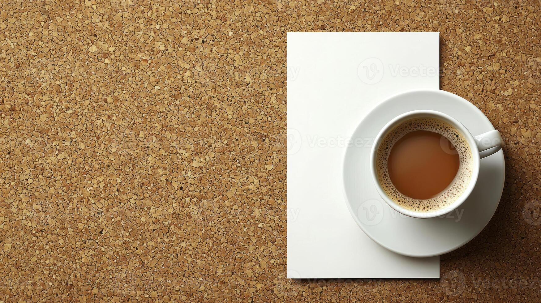 A cup of coffee on a cork board photo