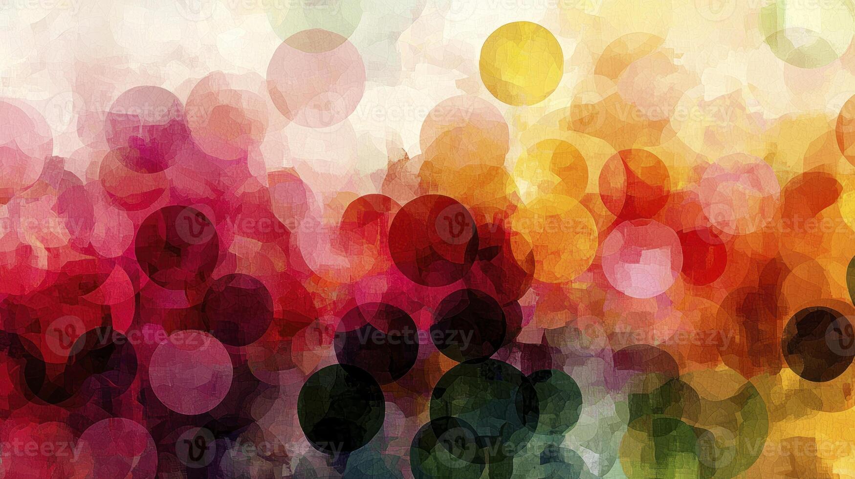 Abstract painting of circles with a blurred background photo