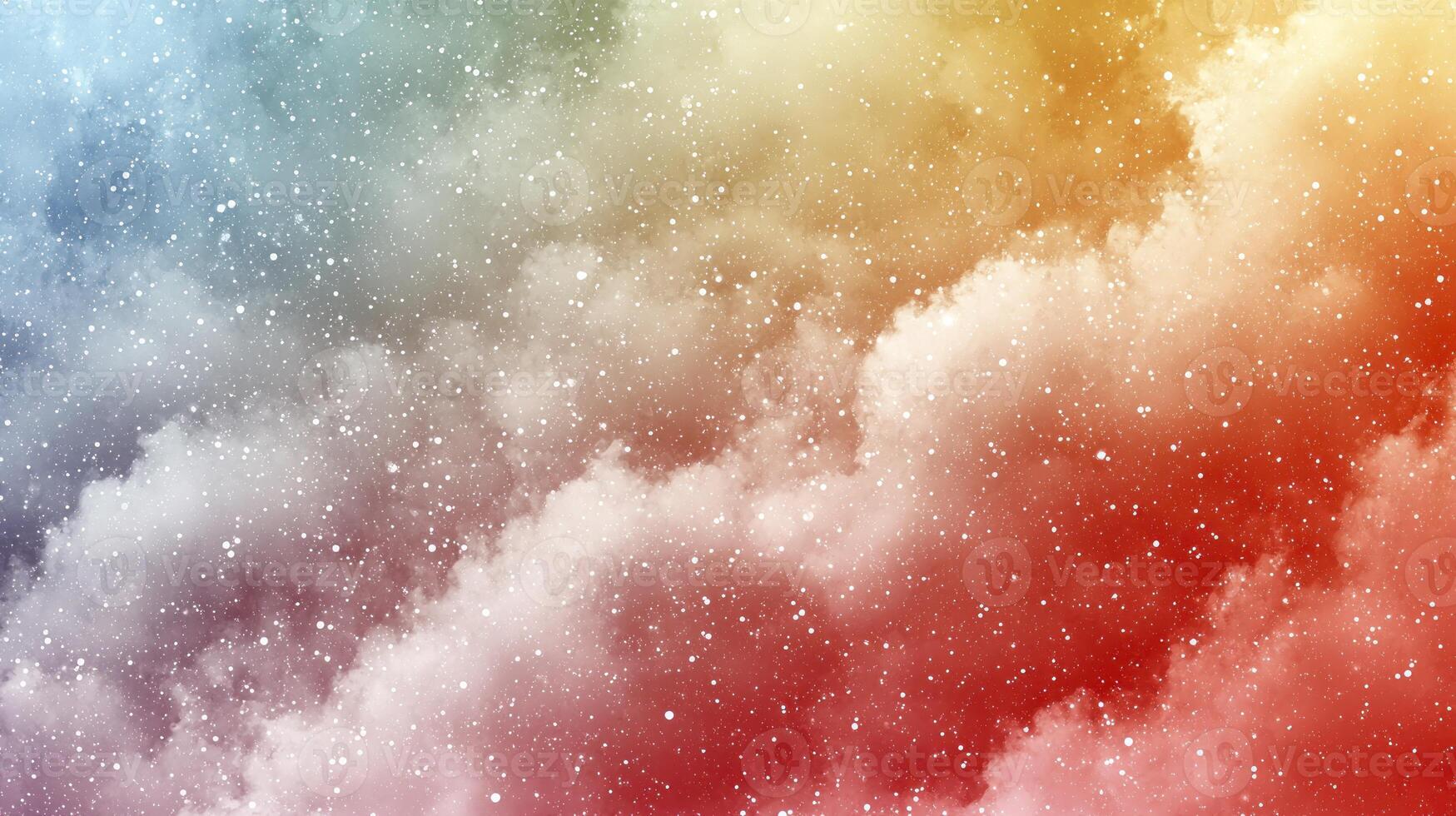 Rainbow colored clouds in the sky photo