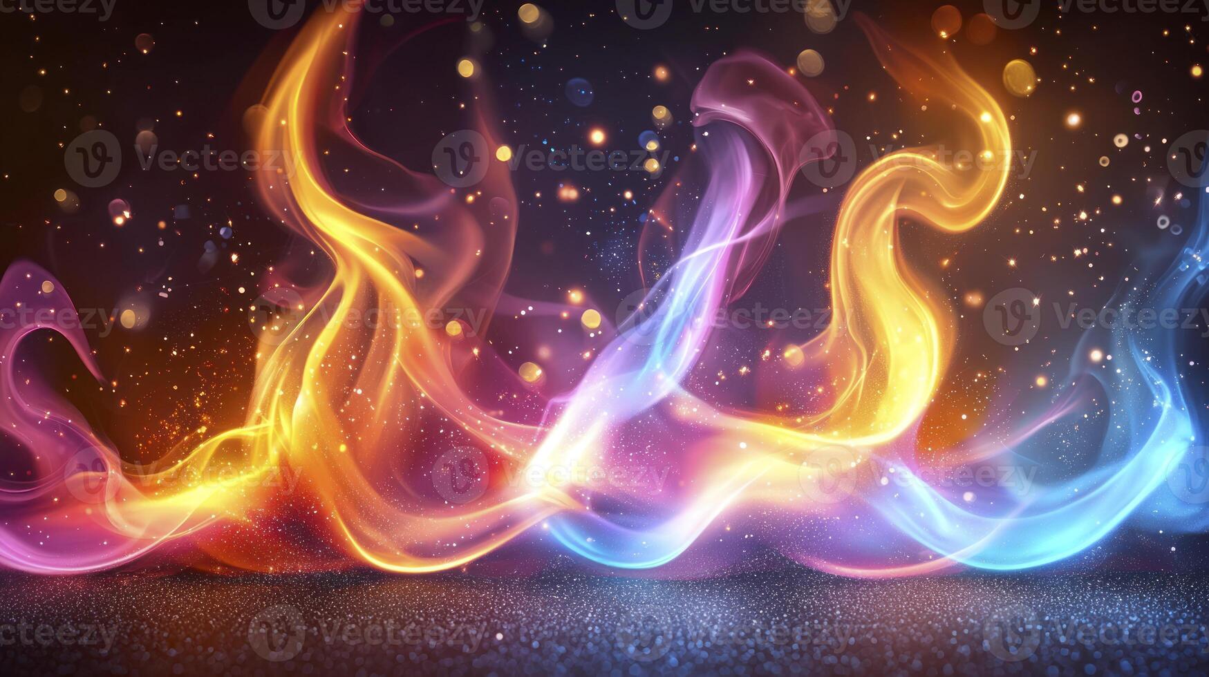 Fire and flames on a black background photo