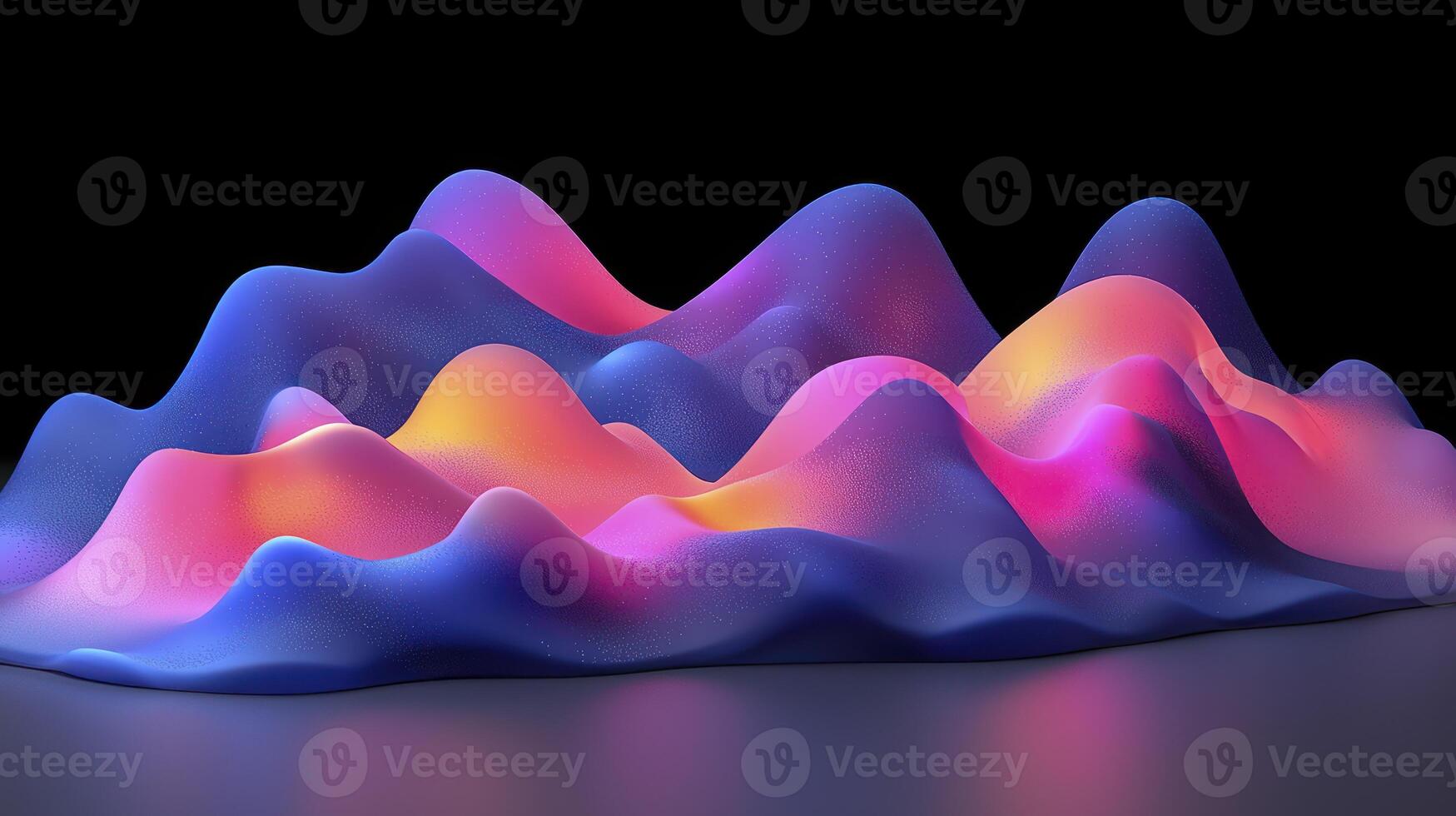 A 3d rendering of a wave of colored lights photo